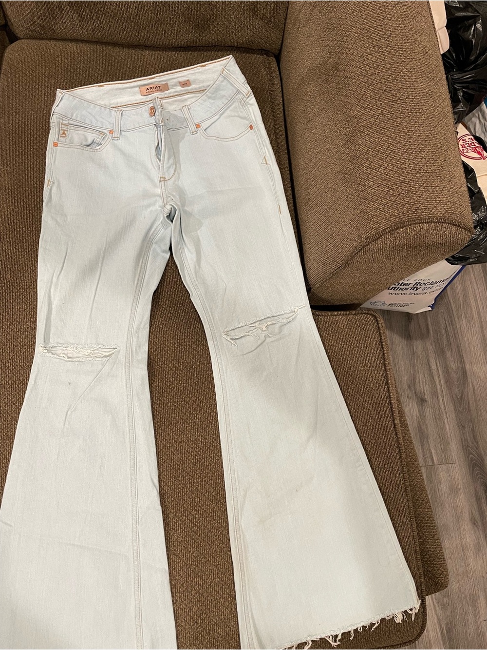Ariat Light Wash Distressed Flare Jeans